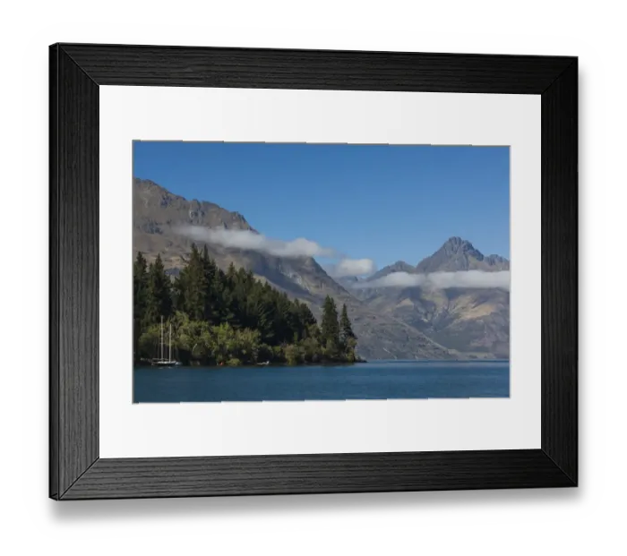 Framed Print : New Zealand, South Island, Otago, Queenstown, harbor view with The Remarkables Mountains Framed Print : New Zealand, South Island, Otago, Queenstown, harbor view with The Remarkables Mountains