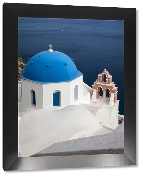 Greece, Santorini, Blue Dome and Bell Tower