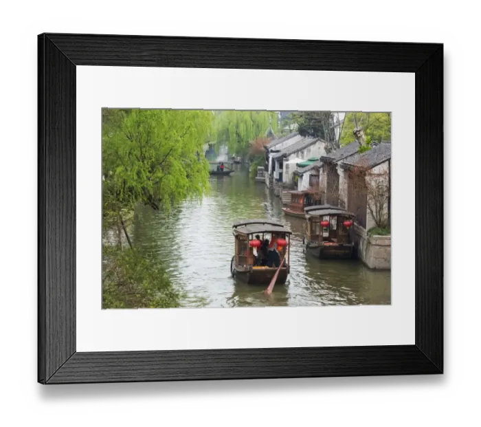 Framed Print : Rowing boat on the Grand Canal, Nanxun Ancient Town, Zhejiang Province, China Framed Print : Rowing boat on the Grand Canal, Nanxun Ancient Town, Zhejiang Province, China