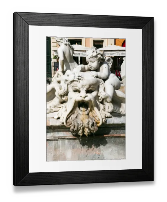 Framed Print : Fountain of Neptune, Piazza Navona, Rome, Unesco World Heritage Site, Latium, Italy