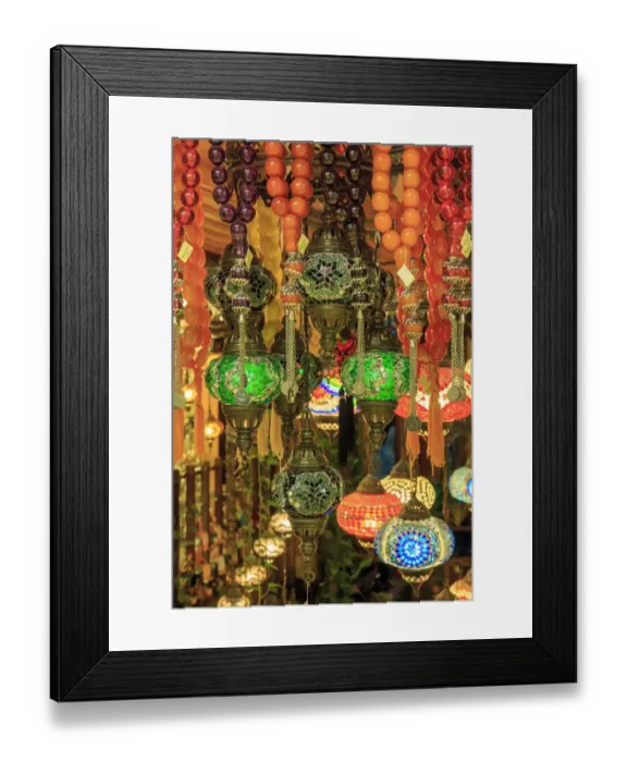 Framed Print : Turkey, Marmara region, Bursa Provice, Bursa, colorful, glass mosaic lamps Framed Print : Turkey, Marmara region, Bursa Provice, Bursa, colorful, glass mosaic lamps
