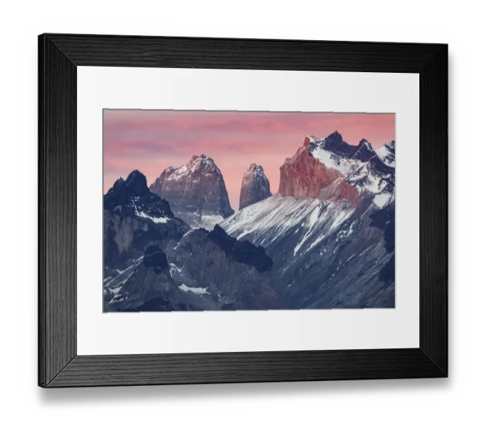 Framed Print : Paine Massif at sunset, Torres del Paine National Park, Chile, South America, Patagonia Framed Print : Paine Massif at sunset, Torres del Paine National Park, Chile, South America, Patagonia