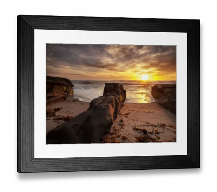 Framed Print : USA, California, La Jolla, Sunset near Coast Blvd. Park
