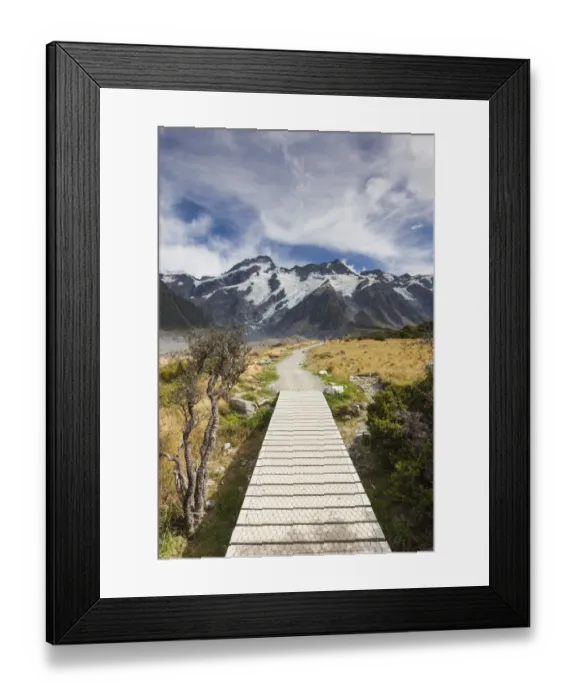 Framed Print : New Zealand, South Island, Canterbury, Aoraki-Mt. Cook National Park, Hooker Valley hike Framed Print : New Zealand, South Island, Canterbury, Aoraki-Mt. Cook National Park, Hooker Valley hike