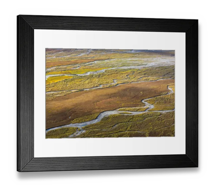 Framed Print : USA, Alaska, Brooks Range, Arctic National Wildlife Refuge. Aerial of braided river and tundra Framed Print : USA, Alaska, Brooks Range, Arctic National Wildlife Refuge. Aerial of braided river and tundra