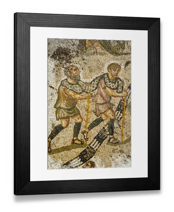 Framed Print : The servants, Mosaic, New House Of Hunt, Bulla Regia Archaeological Site, Tunisia Framed Print : The servants, Mosaic, New House Of Hunt, Bulla Regia Archaeological Site, Tunisia