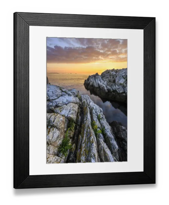 Framed Print : Sunrise on Appledore Island in the Isles of Shoals off the coast of Portsmouth, New Framed Print : Sunrise on Appledore Island in the Isles of Shoals off the coast of Portsmouth, New