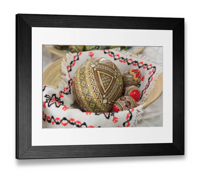 Framed Print : Romania. Bukovina, Moldovita, Renowned for painted eggs decorative for Easter holidays