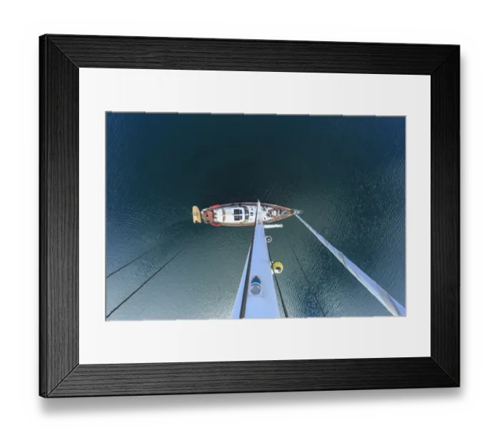 Framed Print : view from Odysseus, PR 90 foot sailing yacht, San Diego, CA, USA