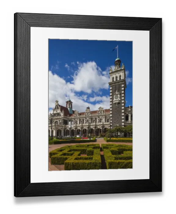 Framed Print : New Zealand, South Island, Otago, Dunedin, Dunedin Railway Station, built 1906, exterior Framed Print : New Zealand, South Island, Otago, Dunedin, Dunedin Railway Station, built 1906, exterior