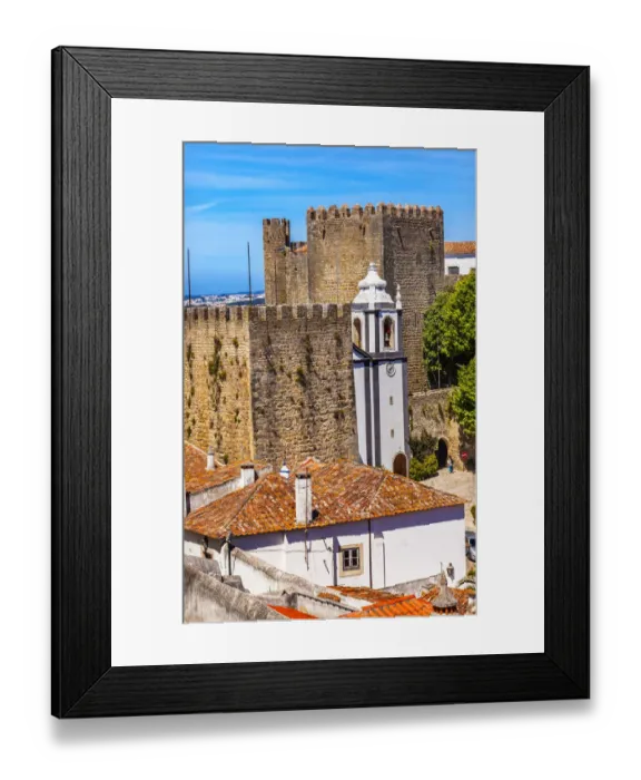 Framed Print : Sao Pedro Church Orange Roofs 11th Century Medieval Town Obidos Portugal Framed Print : Sao Pedro Church Orange Roofs 11th Century Medieval Town Obidos Portugal