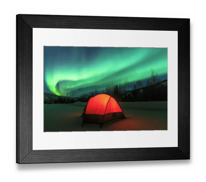 Framed Print : Aurora borealis, northern lights near Fairbanks, Alaska