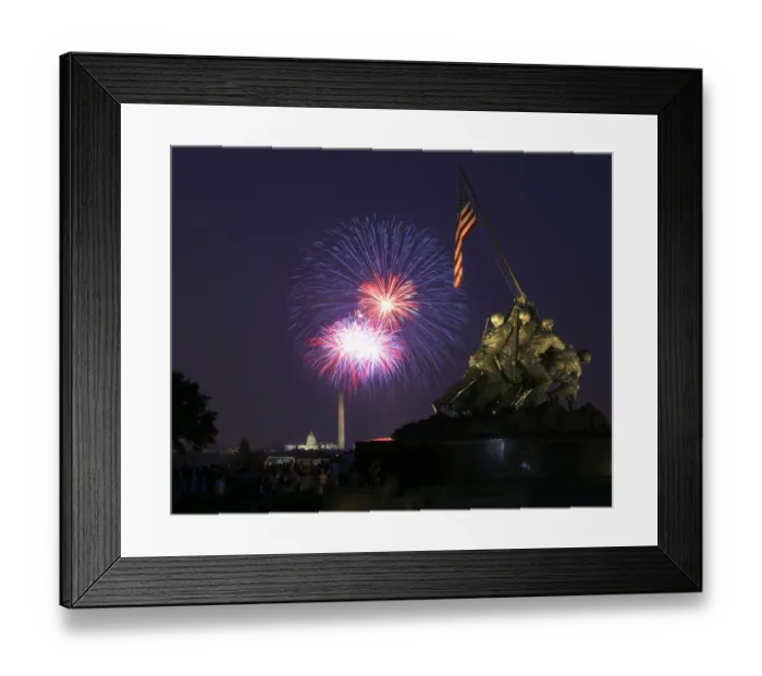 Framed Print : USA, District of Columbia, Washingon, July 4 Fireworks Behind the Iwo Jima Memorial Framed Print : USA, District of Columbia, Washingon, July 4 Fireworks Behind the Iwo Jima Memorial