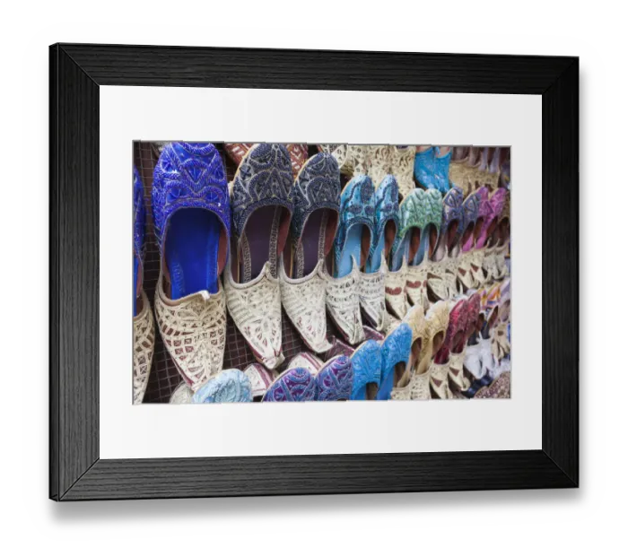 Framed Print : UAE, Dubai, Deira, souvenir traditional slippers Framed Print : UAE, Dubai, Deira, souvenir traditional slippers