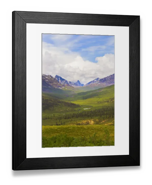 Framed Print : Canada, Yukon Territory. Landscape of Tombstone Range and North Klondike River. Credit as Framed Print : Canada, Yukon Territory. Landscape of Tombstone Range and North Klondike River. Credit as