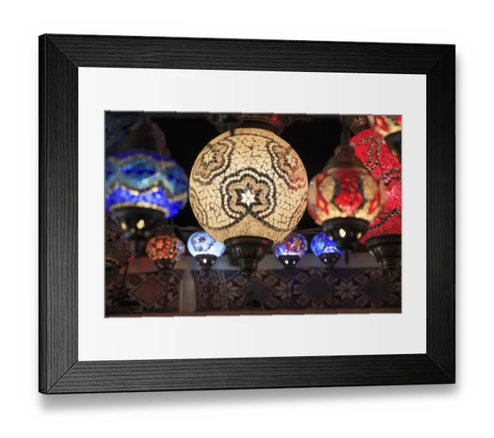 Framed Print : Turkey, Central Anatolia, Nevsehir Province, Uchisar, colorful, glass mosaic lamps Framed Print : Turkey, Central Anatolia, Nevsehir Province, Uchisar, colorful, glass mosaic lamps