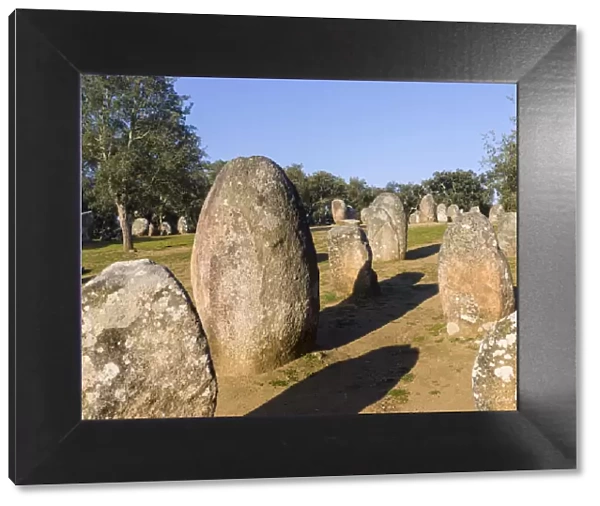 Almendres Cromlech (Cromeleque dos Almendres), an oval stone circle dating back to
