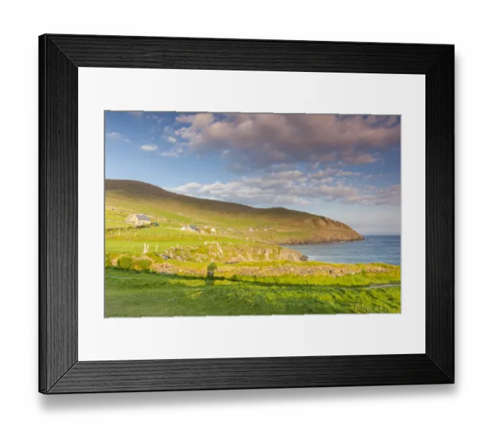 Framed Print : Ireland, County Kerry, Dingle Peninsula, Slea Head Drive, Dunquin, landscape, dusk Framed Print : Ireland, County Kerry, Dingle Peninsula, Slea Head Drive, Dunquin, landscape, dusk