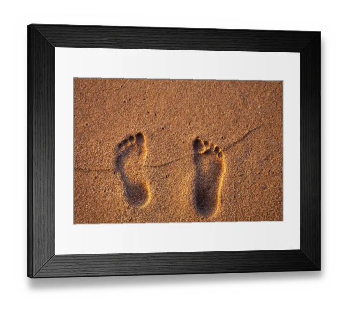 Framed Print : Hawaii, Kauai. Footprints in the sand on a Hawaii beach Framed Print : Hawaii, Kauai. Footprints in the sand on a Hawaii beach