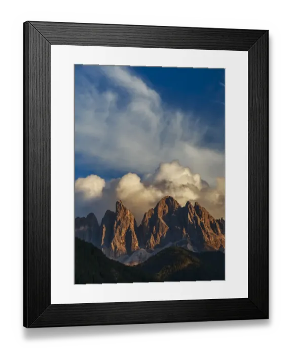 Framed Print : Mountain peaks, Dolomites, Italy