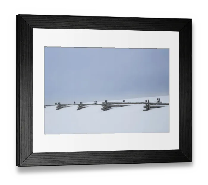 Framed Print : USA, Colorado, Uncompahgre National Forest. Fence buried in deep snow. Credit as