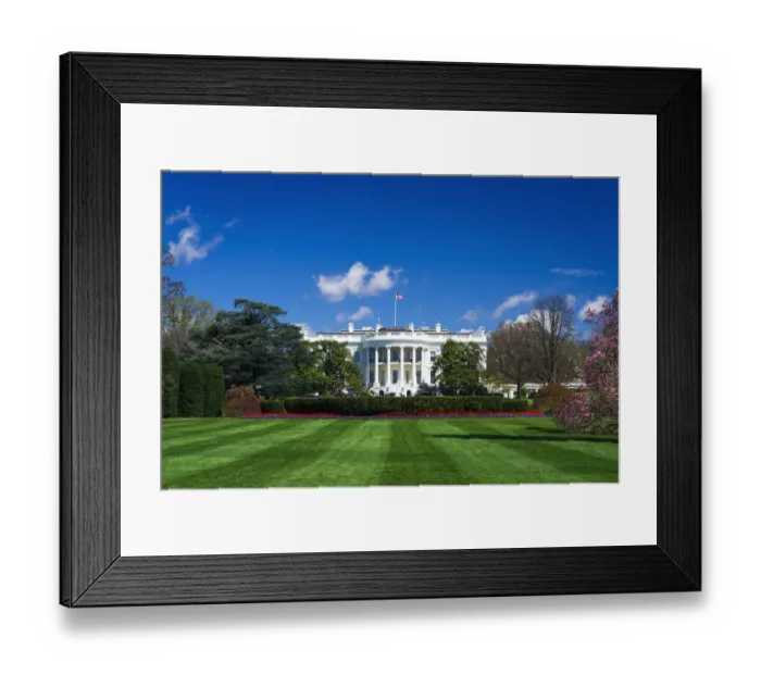 Framed Print : The White House and south lawn, Washington, DC USA Framed Print : The White House and south lawn, Washington, DC USA