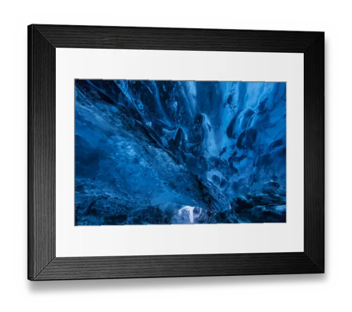 Framed Print : Crystal Ice Cave under Vatnajokull Glacier in south Iceland Framed Print : Crystal Ice Cave under Vatnajokull Glacier in south Iceland