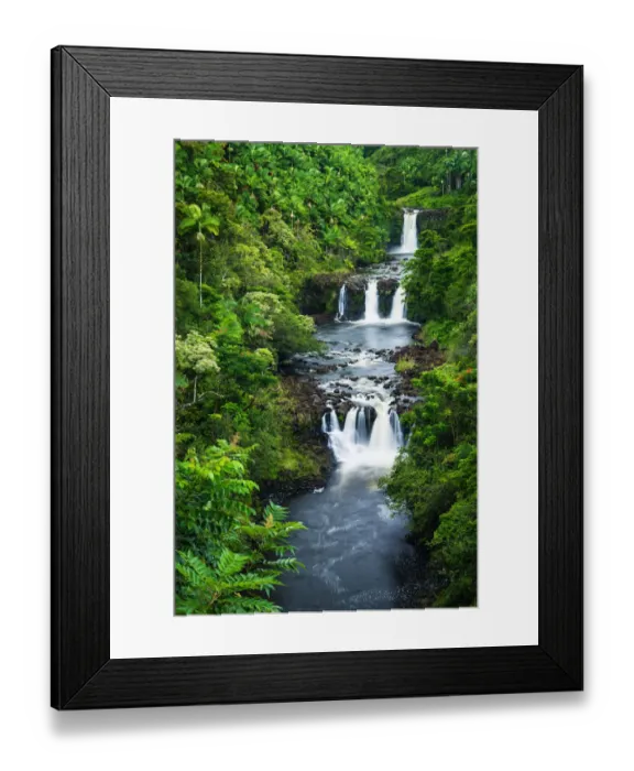 Framed Print : Umauma Falls along the lush Hamakua Coast, The Big Island, Hawaii USA