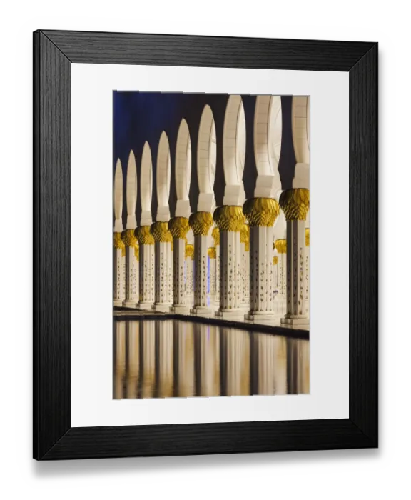 Framed Print : UAE, Abu Dhabi, Sheikh Zayed bin Sultan Mosque, arches, dusk Framed Print : UAE, Abu Dhabi, Sheikh Zayed bin Sultan Mosque, arches, dusk