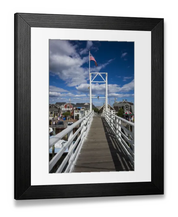 Framed Print : USA, Maine, Ogunquit, Perkins Cove, pedestrian drawbridge