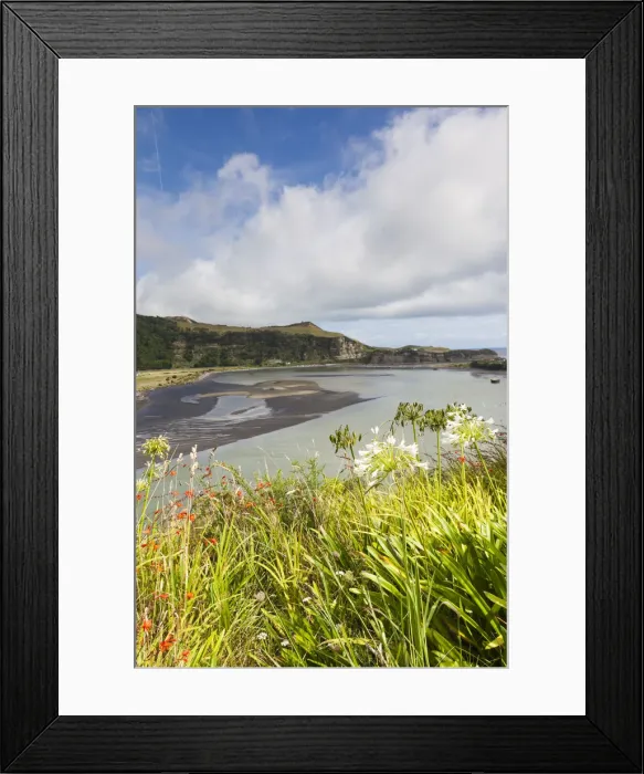 Framed Print : New Zealand, North Island, Mokau, Mokau harbor landscape Framed Print : New Zealand, North Island, Mokau, Mokau harbor landscape