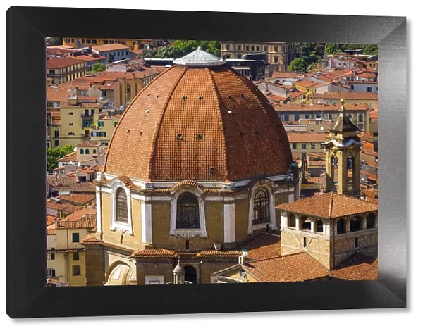 The Basilica di San Lorenzo red tiled dome, Florence, Tuscany, Italy
