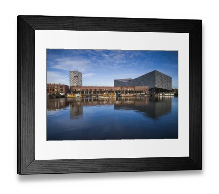 Framed Print : Netherlands, Amsterdam, Eastern Docklands, Spoorweg-bssin with The Whale Building Framed Print : Netherlands, Amsterdam, Eastern Docklands, Spoorweg-bssin with The Whale Building