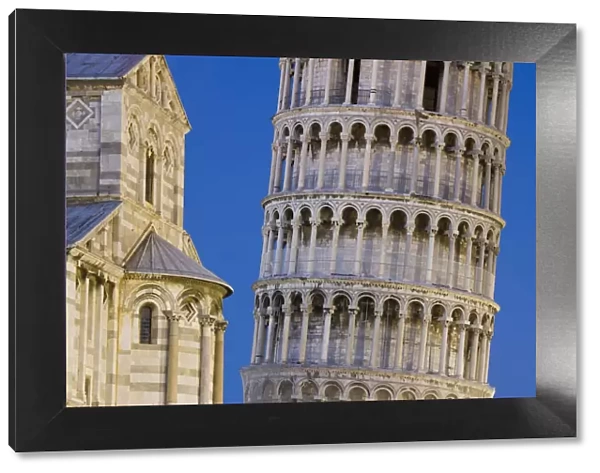Europe, Italy, Pisa. Close-up of Leaning Tower and Pisa Cathedral