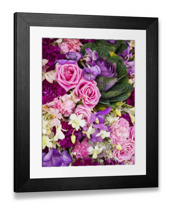 Framed Print : South East Asia; Thialand; Bangkok; Colorful Flower Market Display