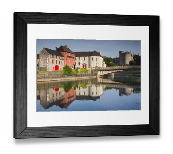 Framed Print : Ireland, County Kilkenny, Kilkenny City, pubs along River Nore and Kilkenny Castle Framed Print : Ireland, County Kilkenny, Kilkenny City, pubs along River Nore and Kilkenny Castle