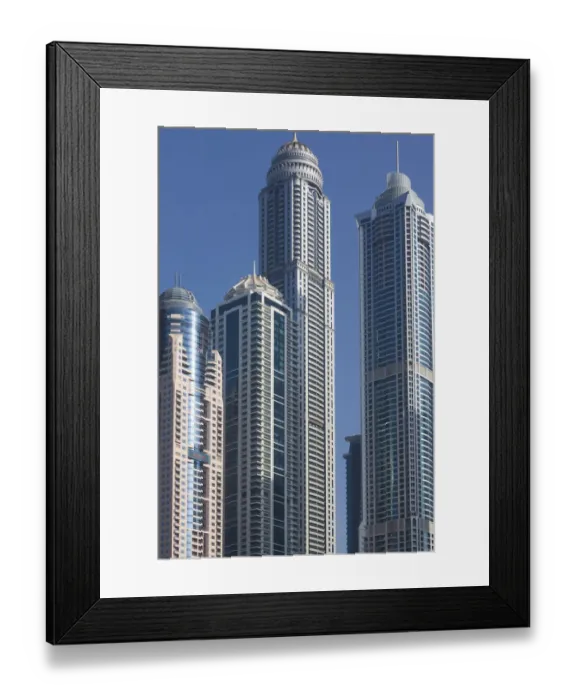 Framed Print : UAE, Dubai, Dubai Marina, high rise buildings Framed Print : UAE, Dubai, Dubai Marina, high rise buildings