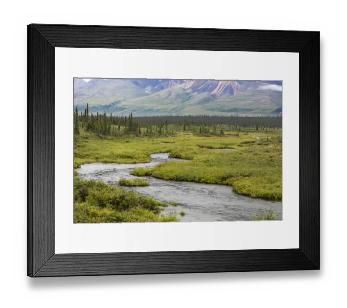 Framed Print : USA, Alaska, Nenana River Valley. Landscape with Seattle Creek Framed Print : USA, Alaska, Nenana River Valley. Landscape with Seattle Creek