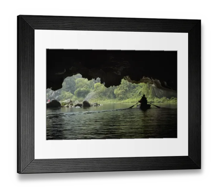 Framed Print : Tourists in cave on Tam Coc (three caves) boat trip on Ngo Dong River, (UNESCO World Framed Print : Tourists in cave on Tam Coc (three caves) boat trip on Ngo Dong River, (UNESCO World