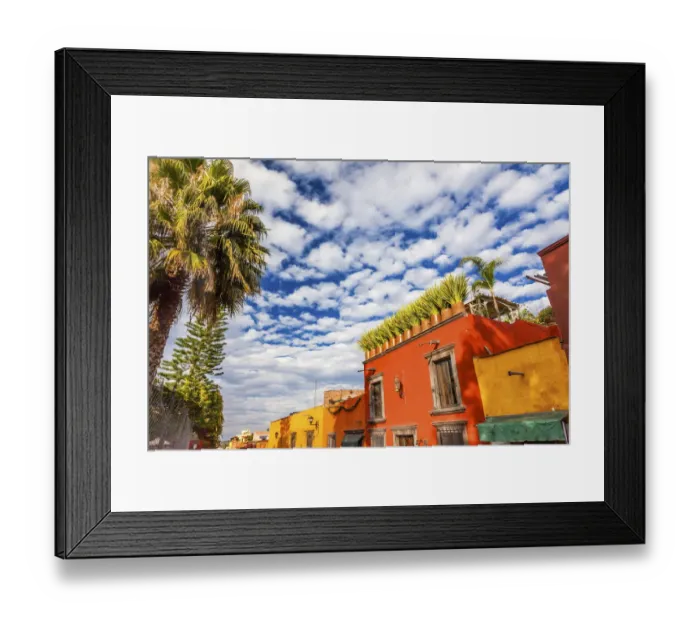 Framed Print : Orange Yellow Town Street Tourists Hotels San Miguel de Allende Mexico Framed Print : Orange Yellow Town Street Tourists Hotels San Miguel de Allende Mexico