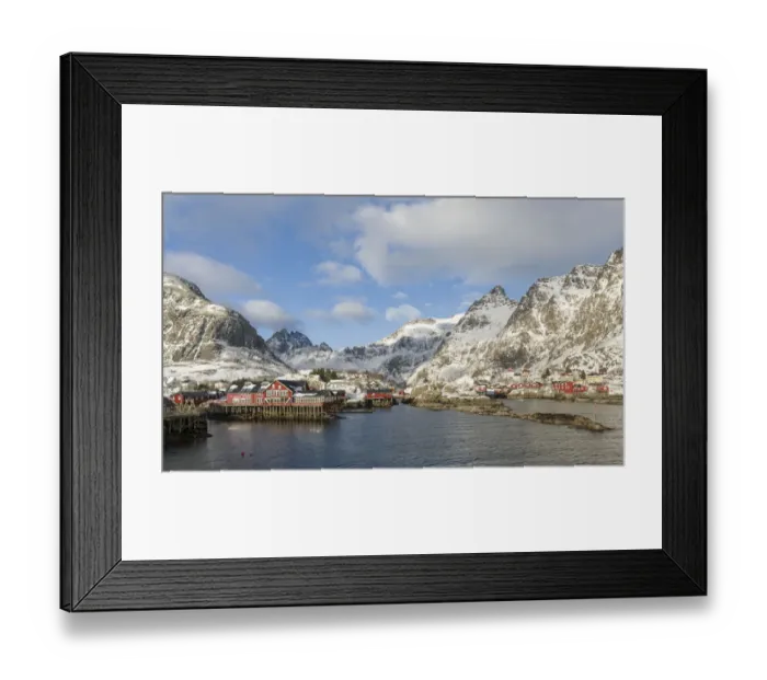 Framed Print : Village A i Lofoten on the island Moskenesoya Framed Print : Village A i Lofoten on the island Moskenesoya