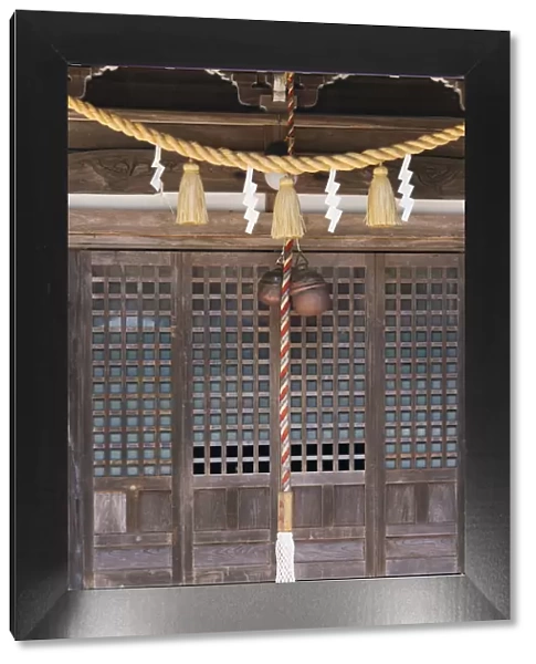 Straw rope decoration in a temple, Gujo Hachiman, Gifu Prefecture, Japan