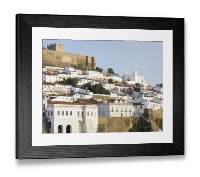 Framed Print : Mertola on the banks of Rio Guadiana in the Alentejo. Europe, Southern Europe, Portugal