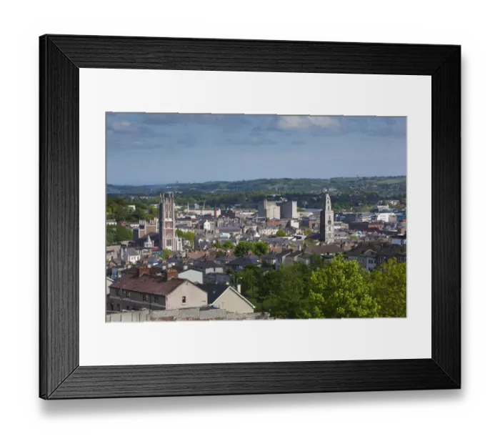 Framed Print : Ireland, County Cork, Cork City, elevated city view from the west Framed Print : Ireland, County Cork, Cork City, elevated city view from the west