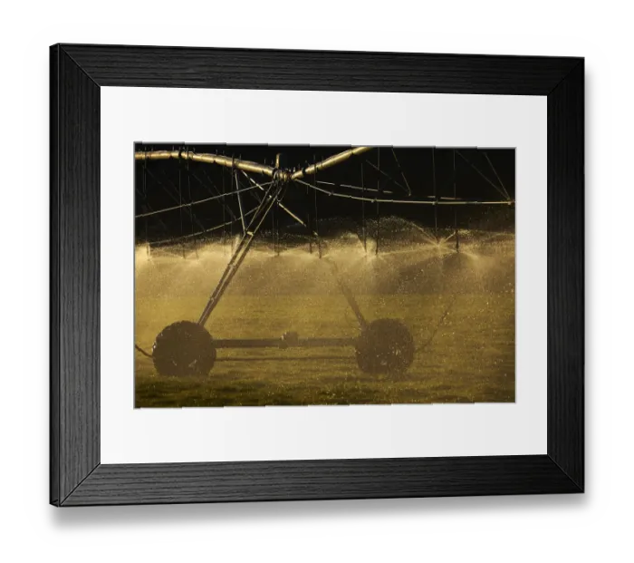 Framed Print : Centre pivot irrigation, near Twizel, Mackenzie District, South Canterbury, South Island