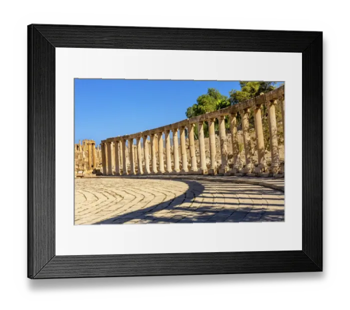 Framed Print : Oval Plaza 160 Ionic Columns Ancient Roman City Jerash Jordan Framed Print : Oval Plaza 160 Ionic Columns Ancient Roman City Jerash Jordan