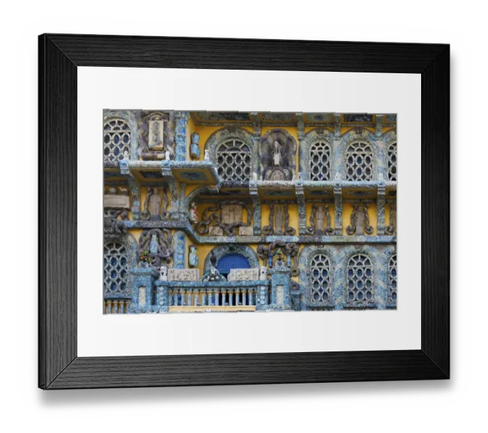 Framed Print : Porcelain House (also known as China House), with chinaware cemented and glued onto the building Framed Print : Porcelain House (also known as China House), with chinaware cemented and glued onto the building