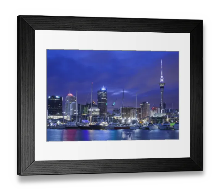 Framed Print : New Zealand, North Island, Auckland, Viaduct Harbour, dawn