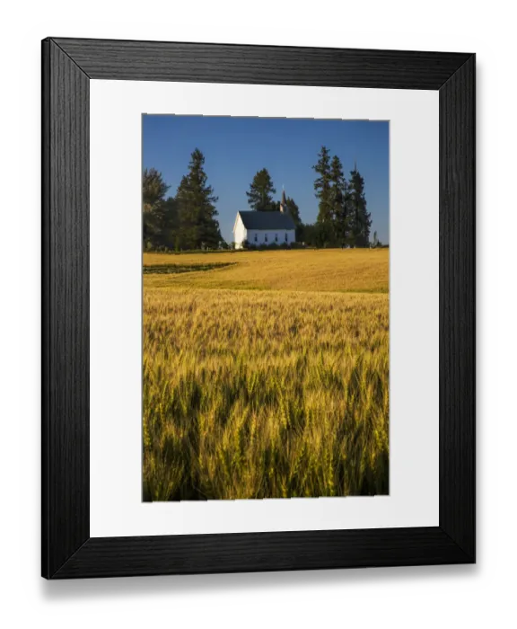 Framed Print : North America; USA; Idaho; Freeze Community Church a Freeze, Idahoh on the hill surrounded