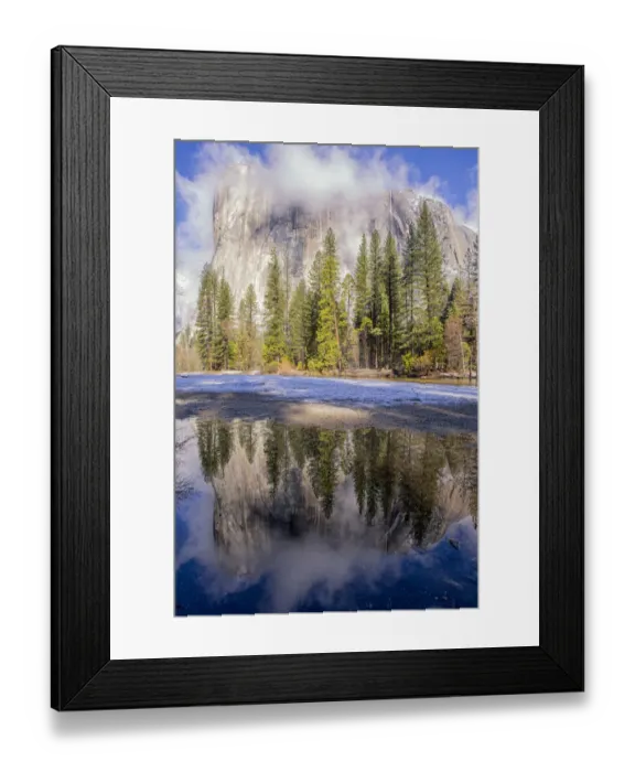 Framed Print : El Capitan seen from Cathedral Beach with reflection in Merced River. Yosemite National Park Framed Print : El Capitan seen from Cathedral Beach with reflection in Merced River. Yosemite National Park